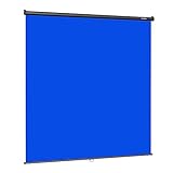 RAUBAY 格納式プルダウン ブルー背景幕 - 200cm x 220cm 折りたたみ式壁掛け背景幕、プロのビデオ制作、YouTube、TikTok、ストリーミング、ビデオ会議用のクロマキー背景幕…