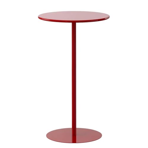 Mesa alta – Mesa redonda moderna de metal para interiores y exteriores con altura de bar para cocina, comedor y conferencias