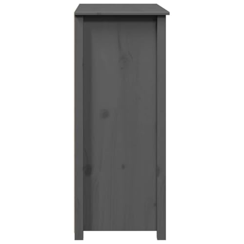 Armario de salon en pino rustico gris, mueble auxiliar de 100 cm para pasillo 8