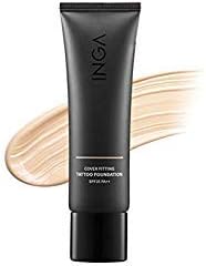 INGA Cover Fitting Tattoo Foundation 30ml, Semi Matte Finish Type & Long Lasting, Natural Skin Tone (1 Light Vanilla (#13~19))