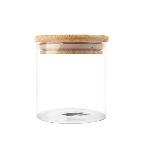 hhdatc Storage Container Glass Jar with Lid 21Oz Airtight Kitchen Canister Food Storage Container Glass, Can Store Candy for Pantry Organization and Coffee Bar Decor(3.93x3.93 inches)