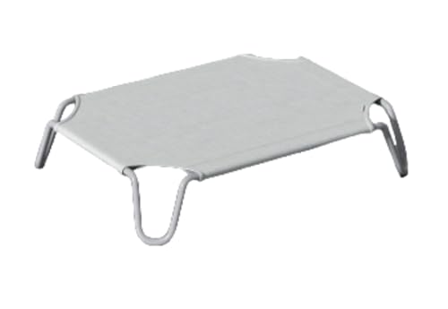 Arfobug 犬 ベッドドッグコット高架式ペットベッド屋外の高くされたドッグベッド、冷却は滑り止めのフィート、大きい中型犬のための耐久のペット ベッド、屋内屋外のための洗濯できる及び噛む証拠の網の生地の小屋 (グレー,M)