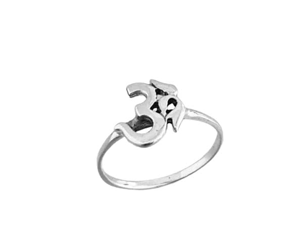 925 Silver OM Ring Dainty Unisex Ring Yoga Ring Band Ring