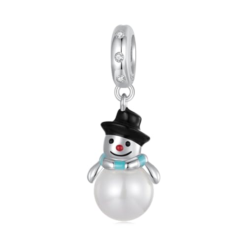 Charm muñeco de nieve plata 925 un regalo navideño de mujer