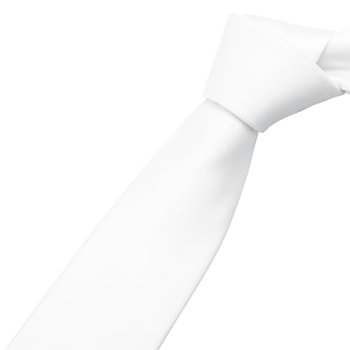 Image of KOOELLE Men's Ties Solid Pure Color Plain Neckties Formal Black Ties For Men