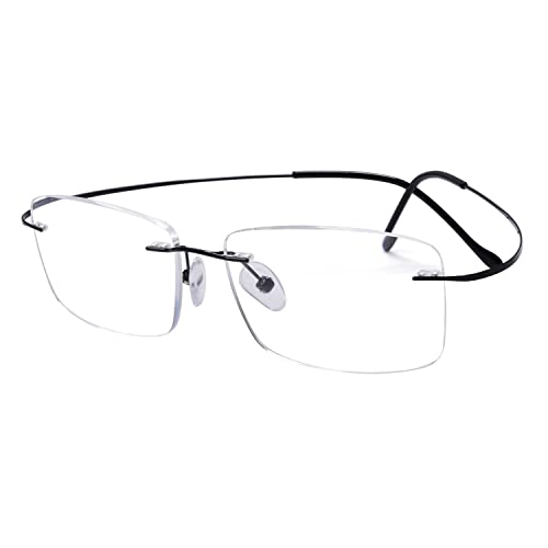 Eyekepper Titanium Rimless Reading Glasses Readers Men Black