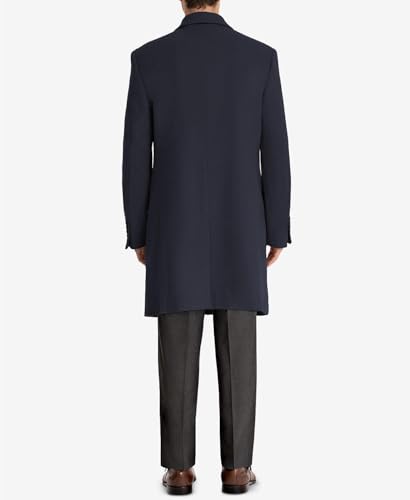 Lauren Ralph Lauren Mens Classic fit Overcoat Coat 38 R Navy Blue Solid4