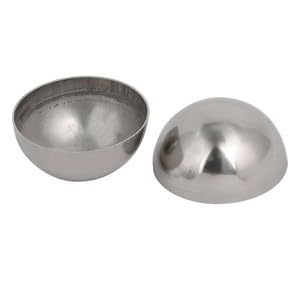 #US 4pcs 304 Stainless Steel Hollow Half Round Railing Ball 63mm OD 1mm Thickness