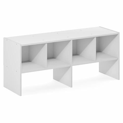 Image of Furinno FANO Closet Organizers and Storage, 6-Cube Multipurpose Top Shelf Closet Shelf, Stackable Closet Organization Shelves, 11.7 x 36 x 15.4, for Bedroom, Closet, Laundry Room, White