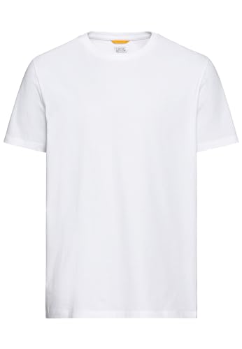 camel active Herren Basic Kurzarm T-Shirt mit Rundhalsausschnitt Weiß, Menswear-XL
