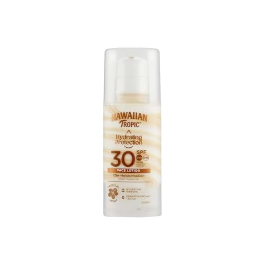 HAWAIIAN Tropic Silk Hydration Air Soft Face SPF 30 - Loción Solar Protectora para el Rostro, Crema Hidratante Facial con Protección, 50 ml, 1 Unidad