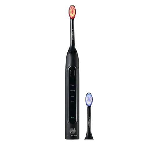 TheraSmile Rechargeable Sonic Toothbrush with Red & Blue Light Therapy 31 000 Brush Strokes per Minute Water-Resistant