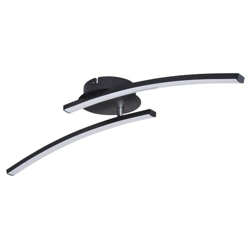 GLOBO LED Deckenleuchte Modern Tageslicht Deckenleuchte Deckenlampe Wohnzimmer, schwarz-matt, Stab Design, 1x LED 12W 1000Lm 3000-6000K, LxBxH 59x12x11 cm