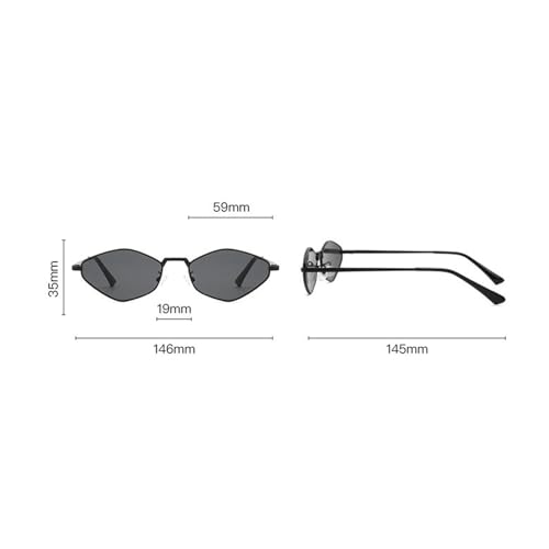 willochra Popular Fashion Polygon Rhombus Sunglasses Women Retro Punk Trending Men Metal Cat Eye Shades sunglasses UV4003