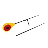 JINGYAN Cañas de Pescar Winter Outdoor Sport Lakes Portable Fishing Ultralight Pole(Yellow)