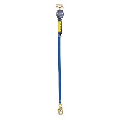 Image of 3M DBI-SALA Nano-Lok 3101366 Tie Back Self Retracting Lifeline, 9-Foot, 3 /4-Inch Dynema Polyester Web, Tie-Back Hook, Quick Connector For Harness Mounting, Blue