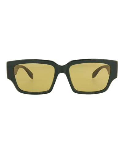 Alexander McQueen Square/Rectangle Sunglasses Green Green Yellow Luxury Eyewear Made In Italy Acetate Frame Designer Fashion for Everyday Luxury