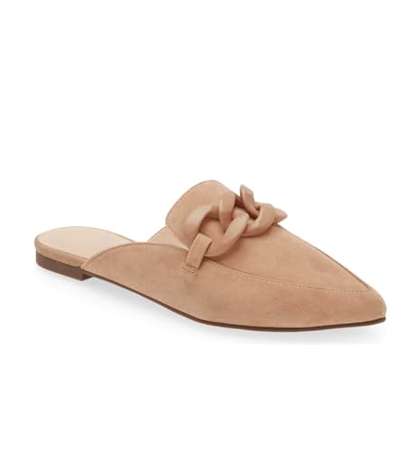Image of Juliet Holy Womens Mules Flats Pointed Toe Backless Loafers Slip on Metal Chain Slides