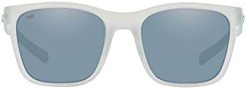 Costa Del Mar Women's Panga Polarized Square Sunglasses, Transparent Clear/Grey Silver Mirrored Polarized-580P, 56 mm