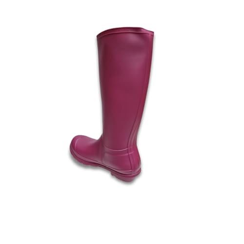 Ladies Tall Calf Wellingtons PVC Rain Boots Dog Walking Hiking Outdoor Riding Comfort Wellies (Berry, UK Footwear Size System, Adult, Women, Numeric, Medium, 6) - Image 5
