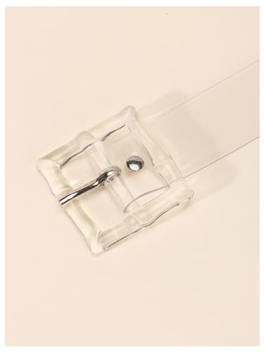 GORGLITTER Women's Clear Belt Transparent PVC Waist Belt Dressy Cowgirl Belts3