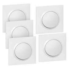Lot de 5 interrupteurs complet blanc Dooxie One de Legrand