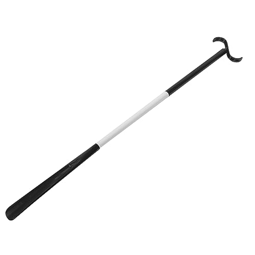 Mipcase Bastón para Vestir y Calzador Multiusos Abs Negro y Blanco 1 Unidad Desmontable Portátil para Personas Mayores Discapacitados Ayuda para Ponerse Ropa y Zapatos en Casa y Viaje