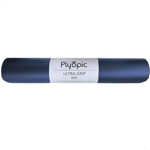 Plyopic. Ultra-Grip Pro Yoga Mat – EXTREME Non-Slip Performance - Dry Grip & Wet Grip - Alignment Lines - Comfortable & Sweat Resistant - For Yoga, Pilates, Exercise, Workout, Bikram & Hot Yoga (Charcoal)