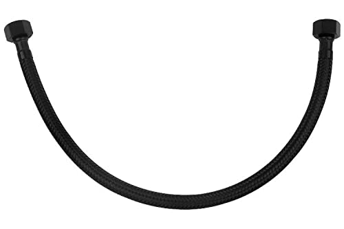 40cm 3/8" X 3/8" Inch BSP Negro Nailon Trenzado Manguera Flexible Enjuagar Cover