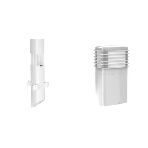 Image of Taymac ParkPost Outdoor Power Enclosure with TR /WR GFCI Outlet PP55GW and Pagoda Light Accessory Slide Cover PPPLW Bundle, White, Polycarbonate Power Stake and Seamless Pagoda Lighting Accessory