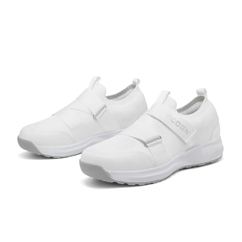 Vicogn Indoor Cycling Shoes with SPD Cleats, White, US 7