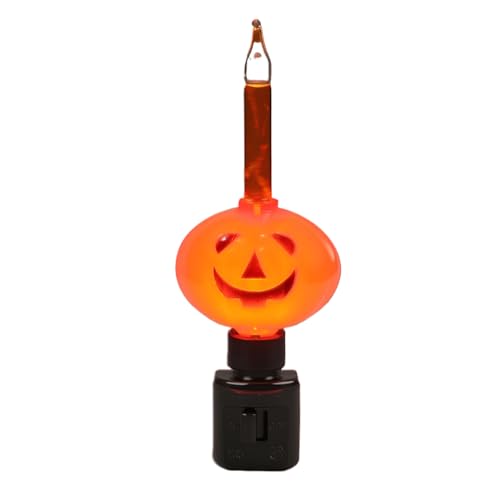 Lasumora Halloween Night Light, Bubble Night Light Plug in LED Pumpkin Jack O' Lantern, Halloween Decor Indoor for Party Kids Gift with Swivel Plug , Bubbling Glitter Bulb, Orange Liquid