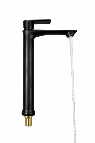 Image of SS Kubix Pillar Cock Tall Boy- Black | Premium Stainless Steel | Heavy Duty Construction | Smooth Polished Finish on high Neck Pillar Cock | ONLY Cold Water Outlet | 12 INCH Height