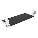 FIX&EASY Tastaturauszug klemmbar mit Tastaturablage 800X300mm schwarz matt Dekor, Tischklemmen höhenverstellbar weiss, Schienen verzinkt 300mm, Auszug für Tastatur Maus Keyboard und Laptop Ablage
