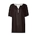 Short Sleeve Tops for Women Henley V Neck Button Down Workout Tops for Women Plus Size Oversized Blouses Basic Tie Dye Shirts Trendy Fashion Beach Vacation Clothes Dark Purple XXL