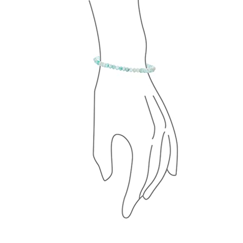 Mini Dainty Tiny Petite Seed Caviar Bead Stacking Round Faceted Genuine Natural Gemstone Light Blue Larimar Ball Stackable Strand Stretch Bracelet For Women Teen Adjustable #TOP2