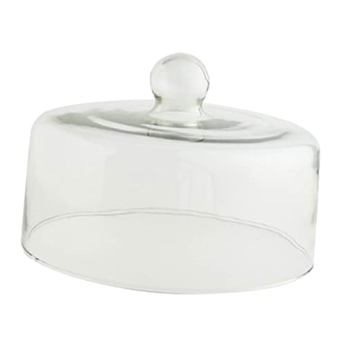 TIDTALEO 1pc Transparent Glass Cake Dome Food Cover for Outdoor Parties Picnics More Ergonomic Handle Dustproof Design Food Preservation