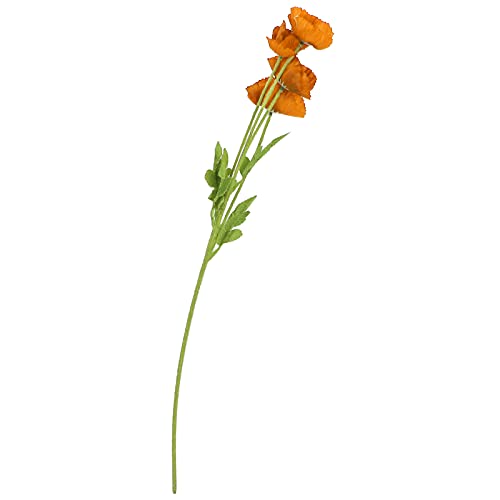 Fictory Flor artificial de peonía de seda, arreglo floral realista naranja amarillo para decoración del hogar, centro de mesa de boda, escritorio de oficina, 58,5 cm de alto