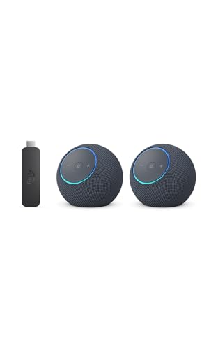 Alexa Home Theater Starter Kit with Echo Dot Max (newest model): Includes Echo Dot Max (2), Graphite, Fire TV Stick 4K Max
