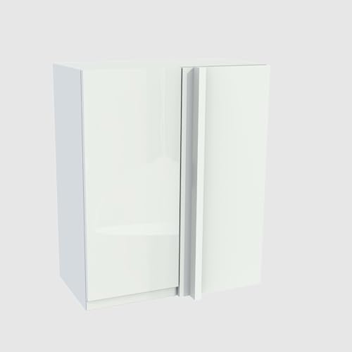 Laclar FREZO Eck-Oberschrank - Grifflos - Soft-Close - Hochglanz - Optimale Raumnutzung & Stil für Ihre Küche - 65x32x72 cm - Weiß, Front: Hochglanz Weiß grifflos Laclar FREZO Eck-Oberschrank - Grifflos - Soft-Close - Hochglanz - Optimale Raumnutzung & Stil für Ihre Küche - 65x32x72 cm - Weiß, Front: Hochglanz Weiß grifflos