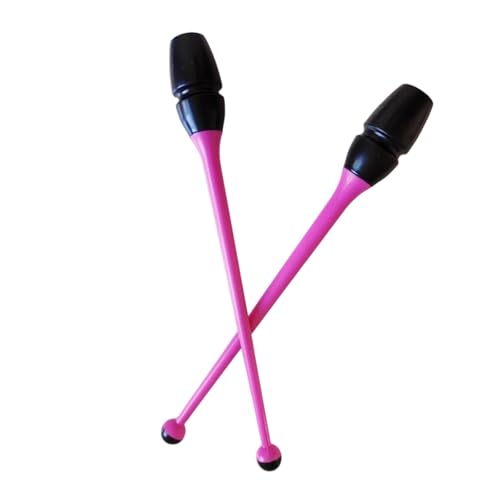 Baoblaze 2 Pezzi Bastoncini da Ginnastica clavette Attrezzi Fitness Bastoncini artistici per Bambini Adulti Lunghezza 41 cm Attrezzatura per Allenamento, Rosa
