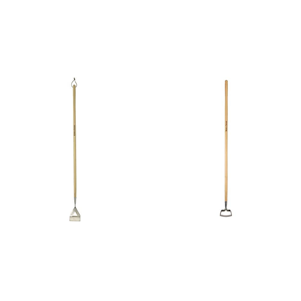 Kent & Stowe Holländische Hacke – Gartenhacke aus Edelstahl, zum Schub- und Zug-Jäten, 160 cm & Langstiel Pendelhacke – Gartenhacke aus Edelstahl, durchtrennt Unkraut mühelos, 160 cm