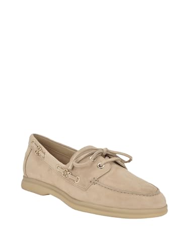 Chaussure bateau Guess Yomaya daim naturel clair mocassin femme taille 41 EU