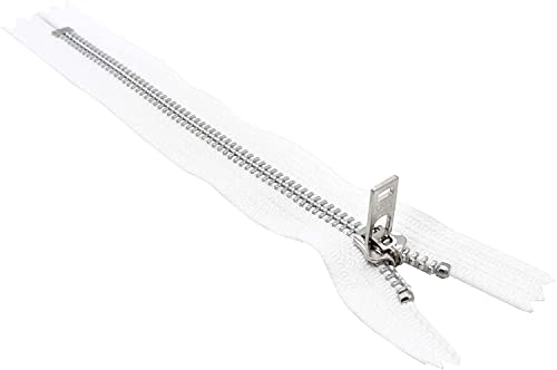 Jeans fermeture éclair YKK blanche #5 en aluminium léger US de 17.8 cm pour mercerie