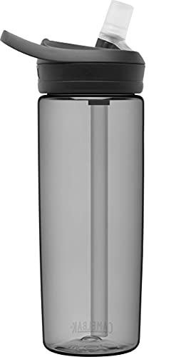 Image of CamelBak Eddy+ Water Bottle with Bite Valve Straw, Leak‑Resistant Easy‑Sip Design for Everyday Hydration, 20oz, Charcoal