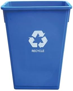 FSE PLTC023R Recycling Container, 23 Gallon, Rectangular, with Recycle Logo, Flat Bottom, Durable, Plastic, Blue