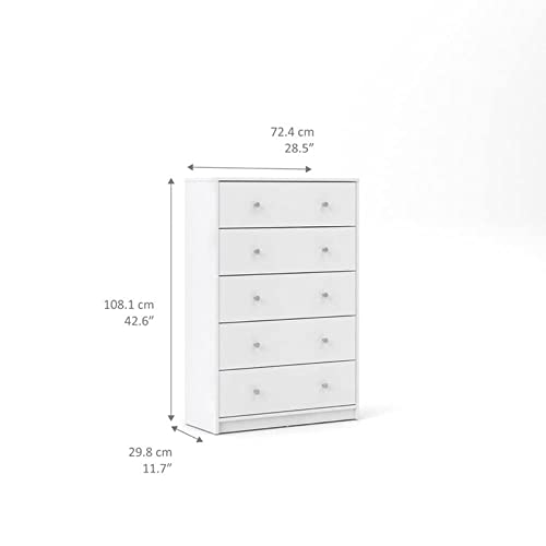 Tvilum Portland 5 Drawer Chest - White #TOP2