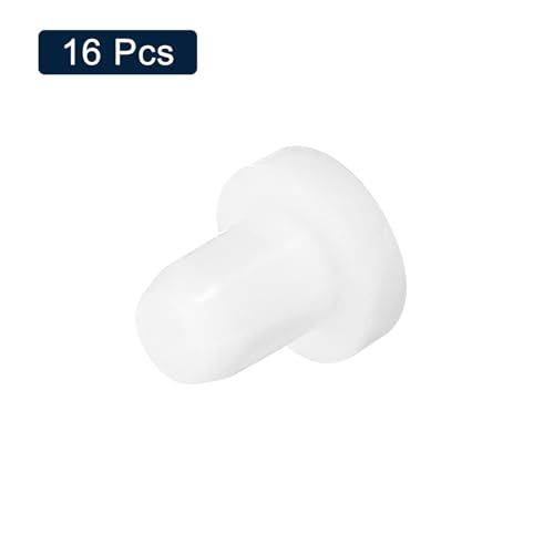 Image of uxcell 16 Pieces White Rubber Stopper, 4.5mm Plug Holes for 4-4.3mm /0.16-0.17 inch Hole
