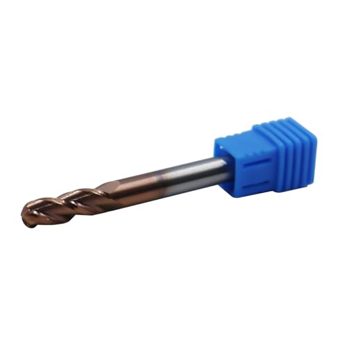 Image of 1 /4in Ball Nose Solid Carbide End Mill for Aluminum,37 Degree Helix,3 Flute,ZRN Coated Bits Tool for Aluminum and Other Non-Ferrous Materials
