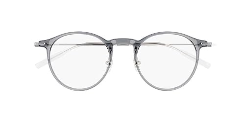 Image of Montblanc Pantos Eyeglasses MB0099O 001 Gray /Silver /Transparent 48mm 0099